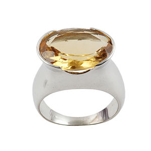 Anillo Clásico de Plata de Ley 925 con Citrino, Engaste de Bisel, el Más Vendido al por Mayor para Fiestas - Proveedores Exportadores - Product Image 1