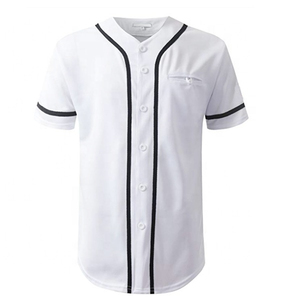 Material de poliéster Ropa de equipo personalizada Adultos Béisbol/Softball Jersey Cuello redondo Antiarrugas Transpirable Secado rápido Negro Blanco ESTRELLA - Product Image 2