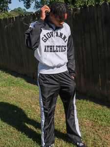 Pull-over taille haute pour hommes coupe-vent demi-fermeture éclair en nylon short sweat-shirt Logo personnalisé athlétisme ensembles courts printemps grande taille - Product Image 3