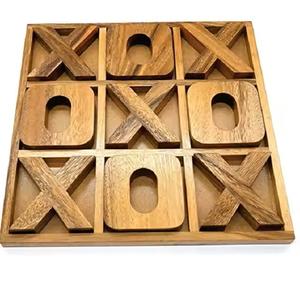 Personnalisation à chaud jeu de tic toe en bois avec noir XOXO amis cadeau parfait dessus de table jeu décoratif nuit jeux de société classiques - Product Image 2