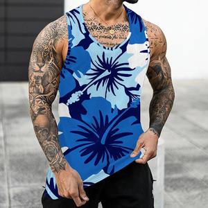 100% coton en gros hommes débardeur Premium élégant été Gym maillots 3D Sublimation imprimé respirant débardeur - Product Image 6