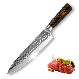 Couteau de chef en acier inoxydable Pakka, manche en bois, couteau de cuisine en forme de bambou, service OEM ODM personnalisé de qualité supérieure, vente en gros - Product Image 1