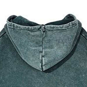 Sweat à capuche surdimensionné en coton lavé à l'acide Vintage Heavyweight 500 GSM French Terry No String - Product Image 5