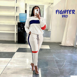 Jogging, venta al por mayor, chándales de mujer, chándal personalizado, trajes de mujer, 2 piezas, 100% algodón, liso - Product Image 3