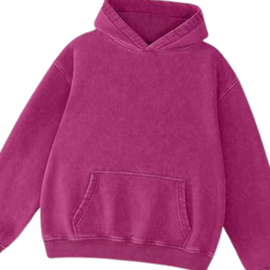 Magenta Pink Acid Washed <b>Hoodie</b> Oversized Pullover Vintage Soft Fleece Streetwear Sweatshirt Winter Fashion For <b>Men</b> Women - Product Image 5