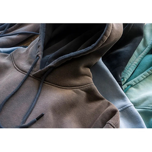 2025 hommes décontracté Vintage lavage à capuche de haute qualité 100% coton soleil fondu conception pierre ciré à capuche pour l'hiver quotidien OEM - Product Image 6