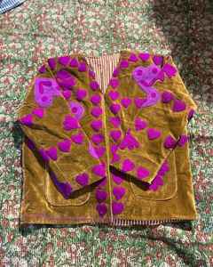 Chaqueta Corta de Terciopelo Suzani Bordado en Color Verde, Novedad, Abrigo de Invierno - Product Image 2