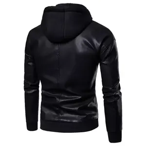 Veste de moto en cuir véritable en peau de mouton pour homme avec motif camouflage et logo sur le devant - Product Image 3