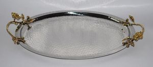 ถาดเสิร์ฟอาหารทำจากสังกะสีพร้อมที่จับบนโต๊ะถาดเสิร์ฟอาหารถาดจัดในครัว - Product Image 4