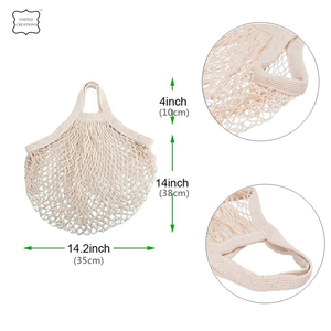 Reusable Cotton Mesh Bags Vegetable <b>Fruit</b> Packaging Market Large Capacity <b>Net</b> Canvas Grocery Tote Bag for Shopping - Product Image 6