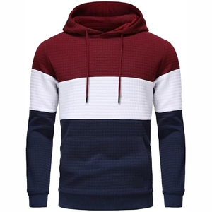 Sweat à capuche tendance bleu marine et blanc, style streetwear moderne et décontracté avec poche kangourou, design personnalisé - Product Image 1