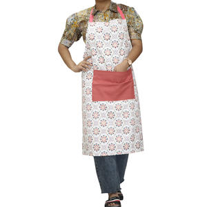 Delantales de algodón con estampado de diseño personalizado para delantales de cocina cómodos y a la moda, proveedor indio - Product Image 2