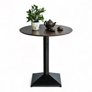 70cm Modern Round Coffee <b>Table</b> with Durable Powder-Coated Iron Legs Made of Oak and Mango CFD68210 for Living Room Furniture - Product Image 1