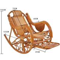 Fauteuil à bascule en rotin tressé de luxe moderne, idéal pour la cour et le parc – Chaise longue de jardin de rêve