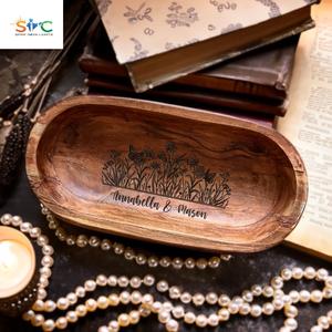 Cuenco de madera personalizado, masa grabada, boda, parejas, compromiso, regalo de aniversario - Product Image 4