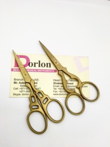 Gold Plasma Embroidery <b>Scissor</b> Stainless Steel Private Logo Embroidery <b>Scissors</b> Sharp Fine Pointed <b>Sewing</b> <b>Scissor</b> in Pakistan - Product Image 4