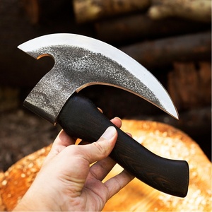 Hacha profesional de acero de Damasco de alto carbono para Pizza, cortador de Pizza Vikingo, cabeza de hacha forjada a mano, mango de madera, uso Industrial para acampar - Product Image 2