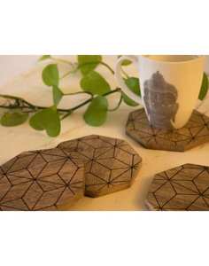 Juego de posavasos de té de barco de madera, posavasos de té decorativo con forma de barco, mesa de comedor, juego de posavasos de té, juego de regalos de mesa - Product Image 3