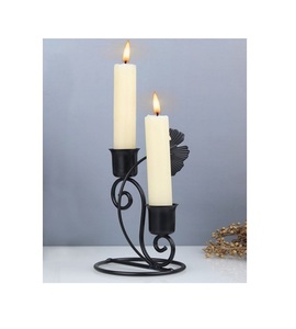 Bougeoir de couleur noire en métal avec bougeoir de qualité supérieure pour accessoires de décoration de maison et de mariage - Product Image 2