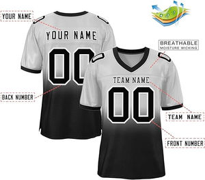 Vente en gros de maillots de football américain cousus de qualité supérieure maillots de broderie uniformes de l'équipe noire pour hommes logo personnalisé - Product Image 6