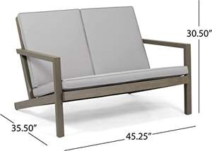 Ensemble de canapé de jardin en teck massif avec finition en bois naturel et coussin imperméable pour une utilisation en extérieur - Product Image 3