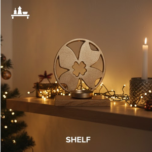 Décoration de Noël en trèfle de style luxueux, fabriquée à la main |   Ornement décoratif de haute qualité au design unique pour table, étagère et maison - Product Image 5