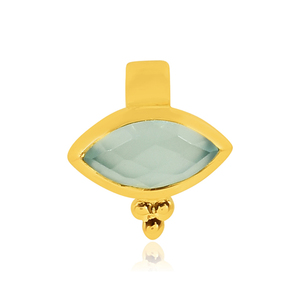 Anillo de piedras preciosas de Calcedonia acuática de Plata de Ley 925 chapado en oro de alta calidad para regalo de aniversario de boda joyería - Product Image 5