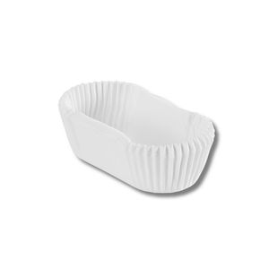 Gobelet à pâtisserie en papier compostable à double paroi ondulée ovale blanc personnalisable, fabriqué en Italie, résistant à la graisse, pour l'emballage de la restauration rapide - Product Image 1