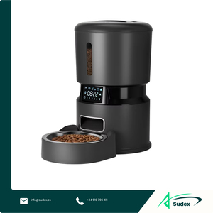 udex M68K 4.4L Automatic Waterproof Timed Auto Pet Feeder <b>USB</b> Charge Battery Voice Recorder Safety Button Cat Dog Food Dispenser - Product Image 1