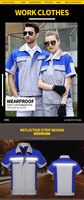 Combinaison unisexe en coton à manches courtes, vêtements de travail haute visibilité, uniforme certifié CE, chemise de sécurité respirante, impression de logo pour le secteur pétrolier