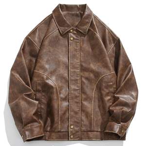 Veste de motard en cuir classique tenue de vacances à la mode et cadeau du Nouvel An pour lui ou elle - Product Image 1