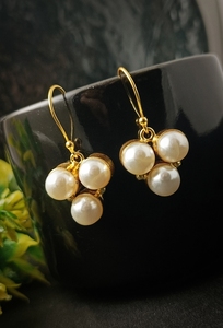 ต่างหูแบบห้อยไข่มุกน้ำจืดสายสีทอง18K ทำด้วยมือต่างหูมุกธรรมชาติสำหรับเป็นของขวัญในงานปาร์ตี้ - Product Image 4