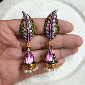 ต่างหู jhumki สีดำทำด้วยมือส่วนใหญ่ทำจากโลหะผสมสังกะสี - Product Image 6