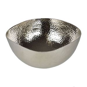 Silver Color Finishing Shiny Mirror Polished Hammered Texture Round Shape Heavy Duty Metal Garden And Home Flowers Pot & <b>Planter</b> - Product Image 5