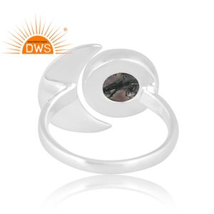 El mejor diseño 925 anillo de piedras preciosas de ágata de musgo Natural de plata joyería personalizada para mujer regalo para ella - Product Image 2