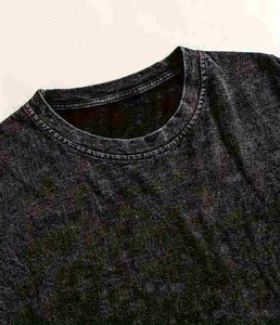 2026 High Quality Loose Fit Mens Tshirts Custom Vintage Acid Wash 100% Cotton Satin O-Neck Short Sleeve Anti-Pilling 220g Tees - Product Image 5