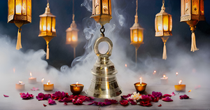 Handheld Brass Temple Bell Ghanti Indian Musical Instrument Accessory Home Diwali Decor Pooja <b>Mandir</b> Call Bell Christmas - Product Image 3