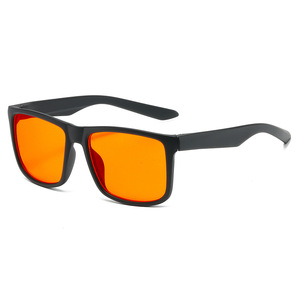 Square Frame Red Lens Sunglasses Full Rim Anti Uv Protection Unisex Adult <b>Eyewear</b> Lightweight Design - Product Image 5