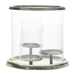 Silver Glass 4 T-light Candle Holder for Garden & Balcony Decoration High Quality Handmade Glass <b>Lantern</b> with 4 T Light Holders - Product Image 1