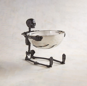 Base de Metal Plateada para Cuencos con Diseño de Esqueletos, Decoración Gótica, Exhibición de Dos Figuras de Esqueletos, Centro de Mesa Decorativo para Halloween - Product Image 5