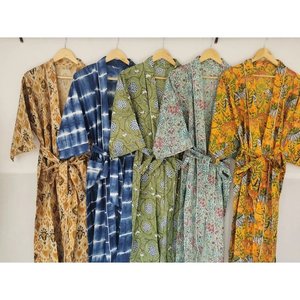 Kimono Boho de Verano, Informal, para la Playa, de Algodón Puro con Estampados Batik Indios, Hecho a Mano para Mujer - Product Image 5