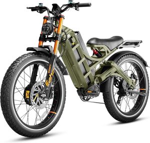 Vélo électrique 5600W pour adultes, vitesse 50 mph, batterie 24V 80Ah, autonomie 250 miles, double moteur, 7 vitesses, cadre en aluminium - Stock disponible - Product Image 2