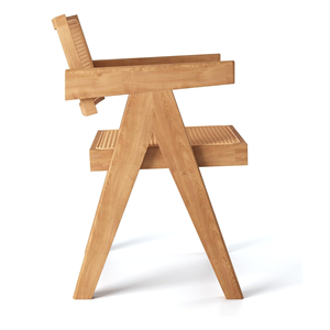 Elegante silla moderna de madera con respaldo de ratán para una decoración elegante del hogar o la oficina - Product Image 5