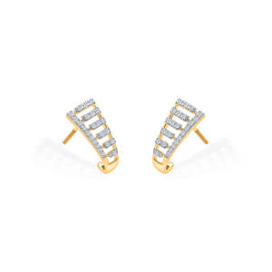Pendientes de aro Mirage con diamantes talla princesa chapados en oro de 14 quilates y rodio para mujer con detalles de perlas - Product Image 4