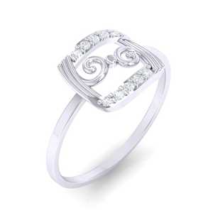 Bague en or véritable certifiée or 14 carats, forme poire, style romantique, plaqué rhodium, certificat IGI, 0,07 ct, IJ-SI - Product Image 6