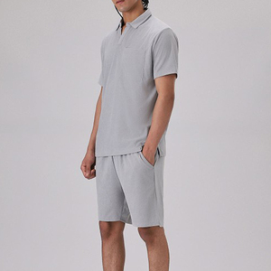 Conjunto de pantalones cortos deportivos informales de verano para hombre, camisetas y pantalones cortos de algodón y poliéster con logotipo personalizado para actividades al aire libre - Product Image 6