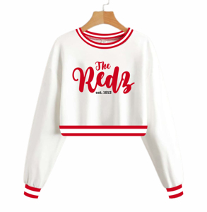 Mới tùy chỉnh được thiết kế màu đỏ trắng của phụ nữ Crop Top Delta/Sigma/Theta/Zeta/phi/Beta/ALPHA/nu/Lambda sorority Hy Lạp Áo Nỉ Mùa Đông - Product Image 6