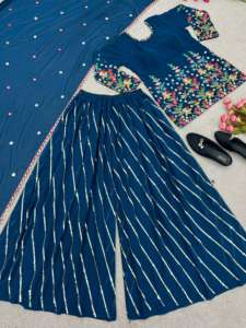 <b>Presenting</b> New Heavy Embroidery Sequence Work Top Bottom and Dupatta Set Fully Stitched Ready to Wear Collection Dress Suits - Product Image 4