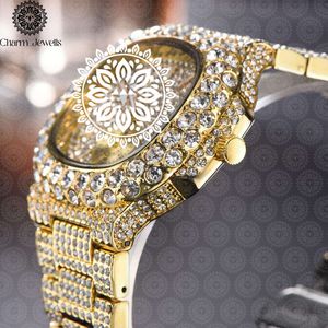 Charm_Jewells Luxury Women's Square <b>Diamond</b> <b>Watch</b> 38mm Analog Quartz Sapphire Crystal Stainless Steel Folding Clasp - Product Image 5
