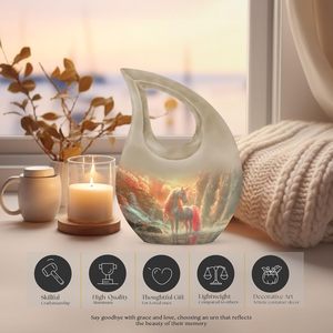 Urna de metal moderna de unicornio para mujeres, tamaño personalizado, mini urna de cremación para cenizas masculinas adultas para hombres - Product Image 4